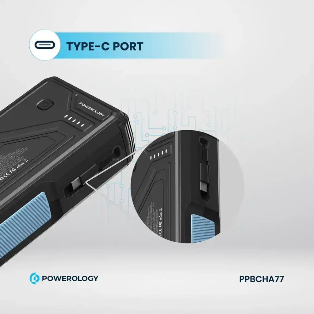 Powerology 27000mAh Solar Wireless Charging Power Bank - Black (4).webp