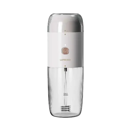 LePresso 2 in 1 Portable Milk Frother and Coffee Grinder 150mL 45W - White 