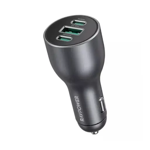[191280040661] RavPower PD PD 100W 3-Port USB Car Charger RP-VC1011