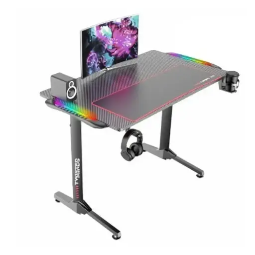 [040638] TWISTED MINDS T Shaped RGB Gaming Desk Carbon Fiber - TM-T-1060-RGB